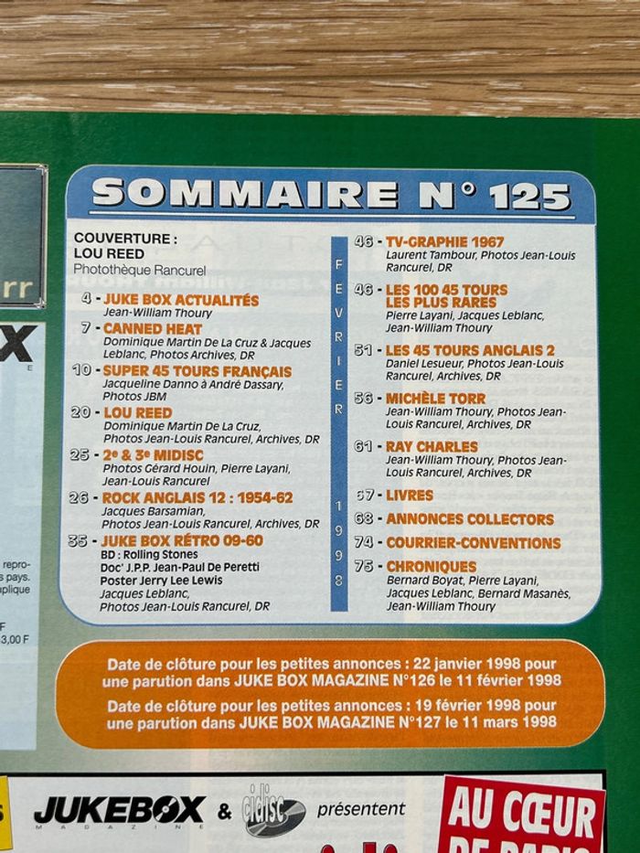 Jukebox magazine - lou reed transformer Canned heat torr ray Charles cliff Richard - photo numéro 2
