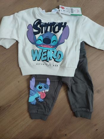 Ensemble survêtement stitch bébé 6 mois avec étiquette