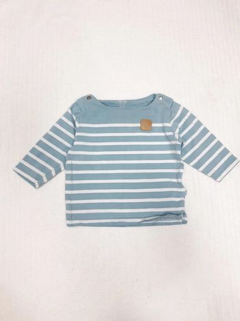 Tee shirt manches longues rayé Obaibi 6 mois
