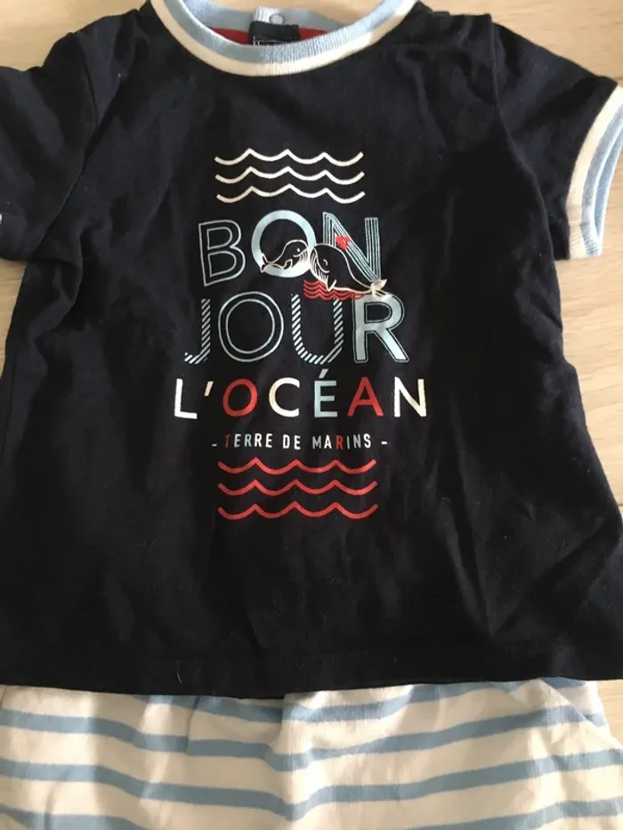 Ensemble short t-shirt 9 mois terre de marin - photo numéro 6