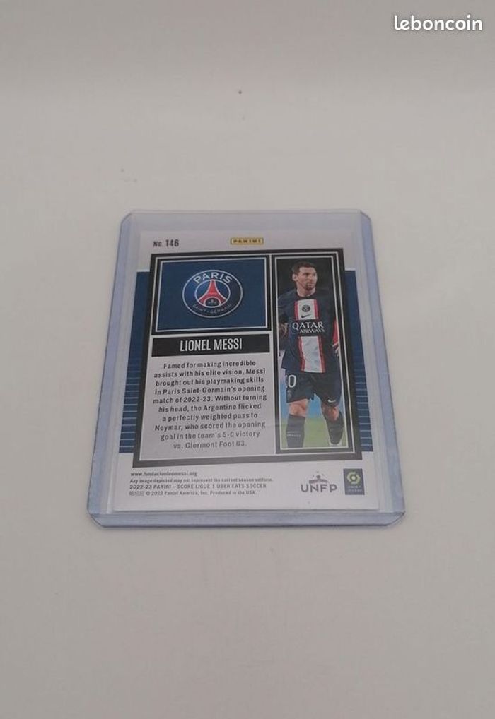 Carte Panini score Ligue 1 2022-23 Lionel Messi n°146. - photo numéro 3