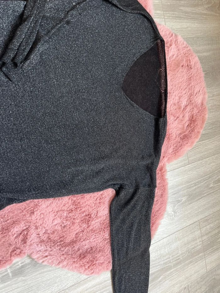 Teeshirts pailleté très fin M/L gris noir - photo numéro 3