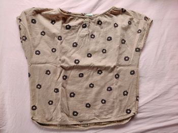 Tee-shirt manches courtes fille Zara brun fleuri 104 cm