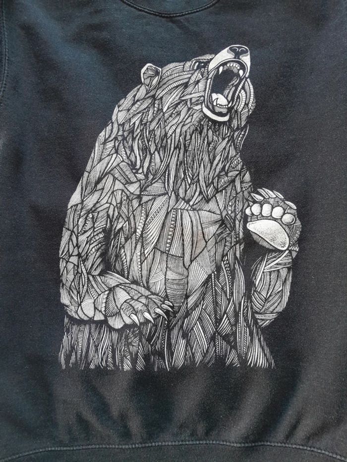 Sweat imprimé ours grizzli taille S mixte - photo numéro 4