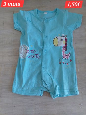 Combishort bleu 3 mois 