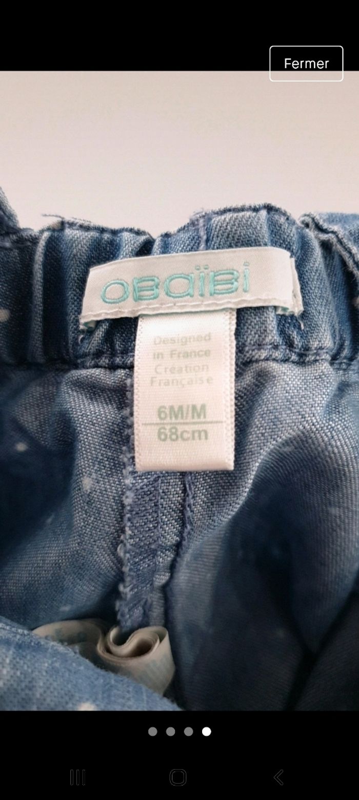 Salopette short fille 6 mois de chez obaibi - photo numéro 4
