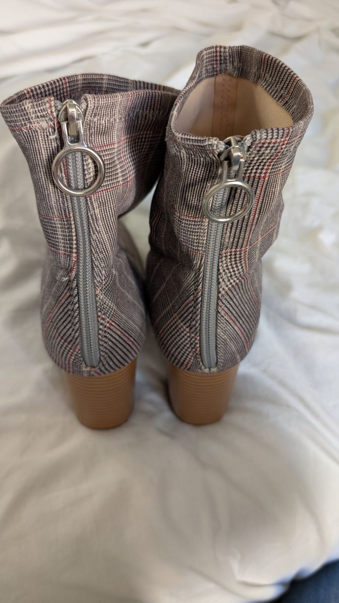 Bottines à talons motif prince de galles - photo numéro 4