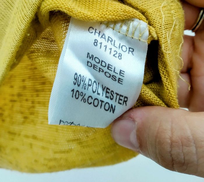 t-shirt jaune moutarde Charlior taille M - photo numéro 5