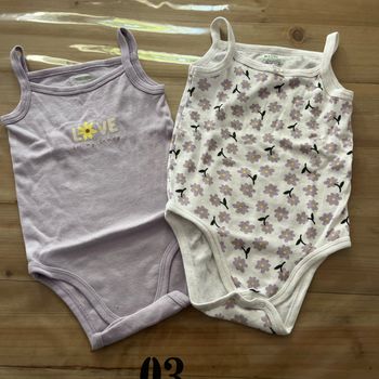 Lot 2 Body sans manche Kiabi 18 mois
