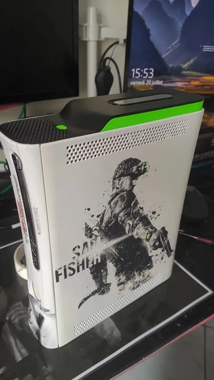 Xbox 360 custom Splinter Cell Sam Fisher avec câbles et disque dur - photo numéro 8
