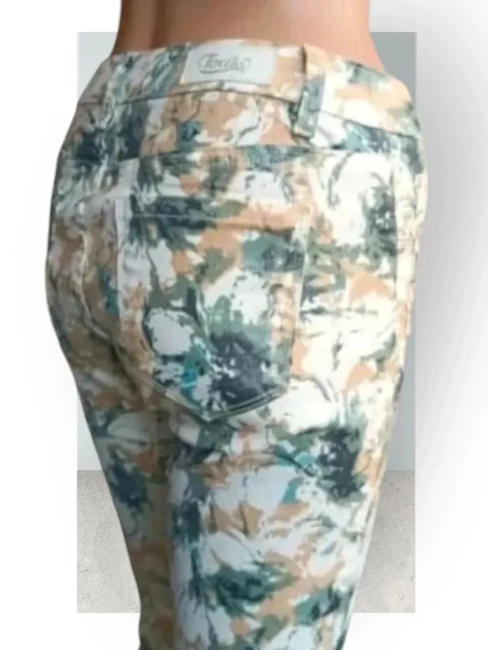 Jean ajusté imprimé ,Toxic3 ,coupe slim crop ,taille mi-haute ,stretch - photo numéro 5