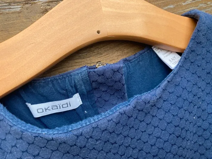 Robe bleu marine okaidi automne hiver 8 ans - photo numéro 3