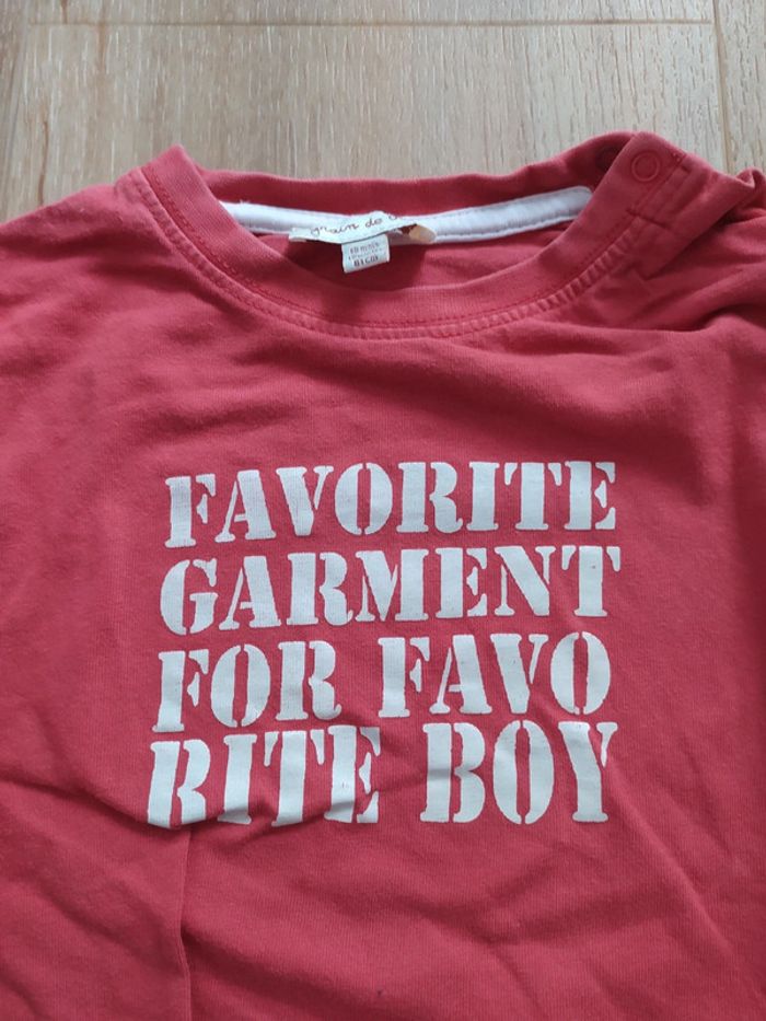 T-shirt manches longues grain de blé 18M rouge - photo numéro 2