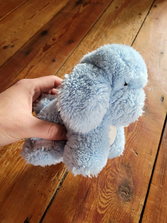 RARE Peluche Chien Boulgom bleu clair ciel blanc doudou Made in France collection 20cm - photo numéro 2