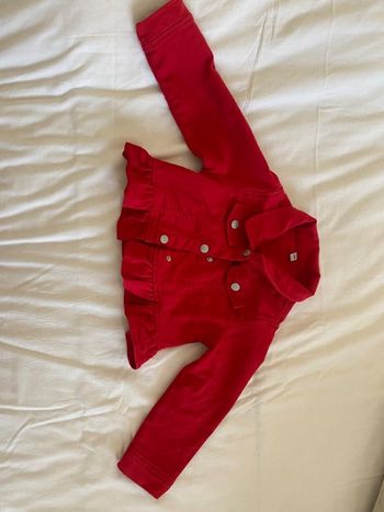 Veste en jean rouge demi-saison