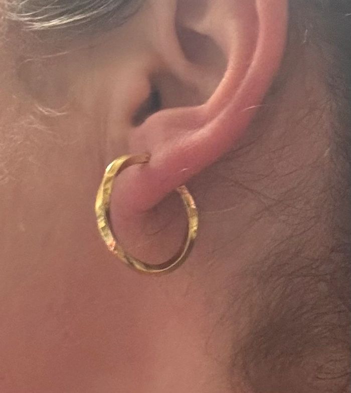 Jolie paire de boucles d’oreilles «créoles » torsadées » en or 18 carats femme TBE - photo numéro 7