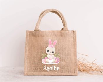 Sac en jute récolte de Pâques personnalisé