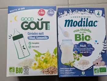 Lot de 2 boîtes de céréales de nuit pour bébé 