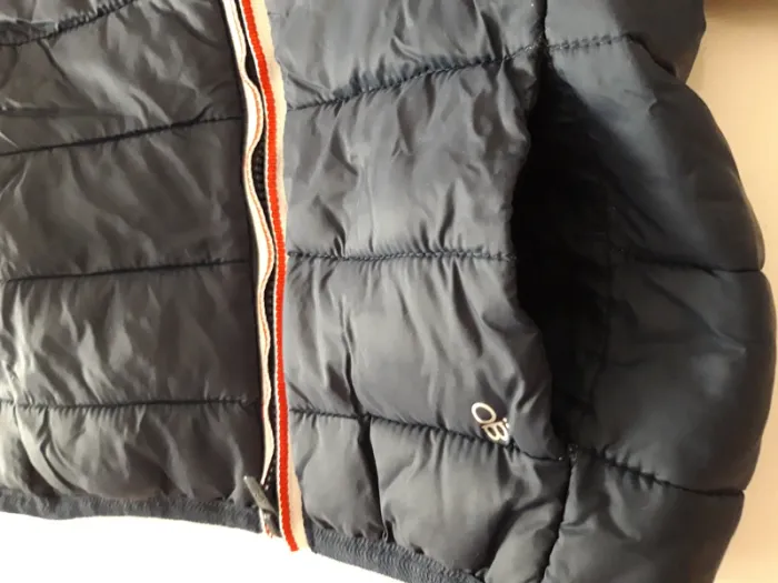 Manteau Obaidi Anorak doudoune à capuche doublée bleu marine à fermeture orange 12 mois 74 cm Obaïdi - photo numéro 5
