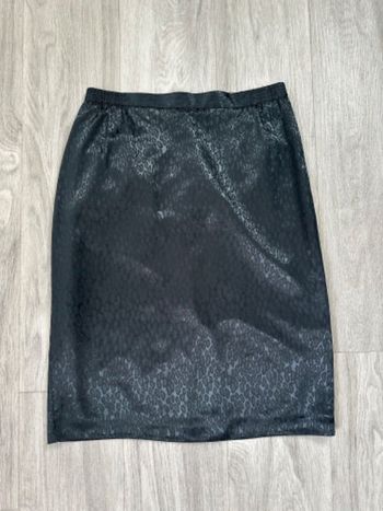 Jupe noire léopard satinée Golden Gate Vintage T40/42 L/XL