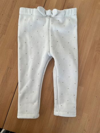Pantalon blanc cœur doré 9 mois