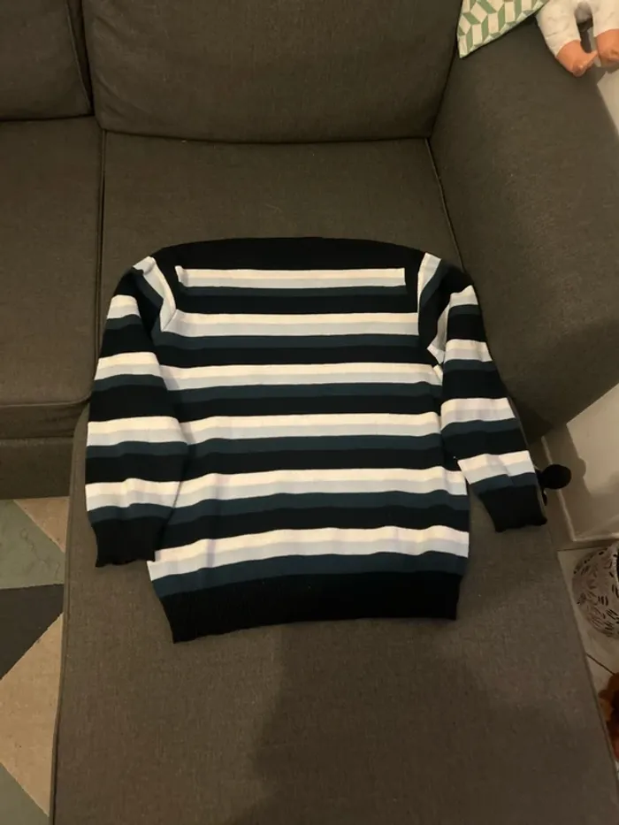 Pull à rayures homme taille M - photo numéro 3