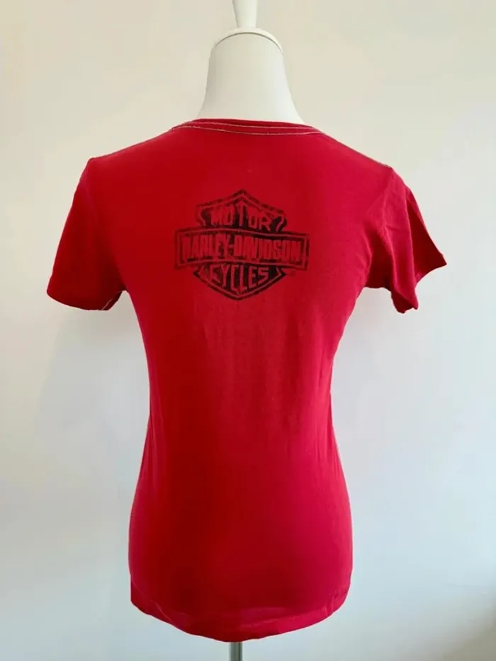 T-shirt Harley Davidson femme rouge taille M - photo numéro 3