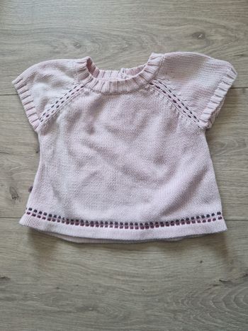Pull manches courtes bébé fille Obaibi 12 mois