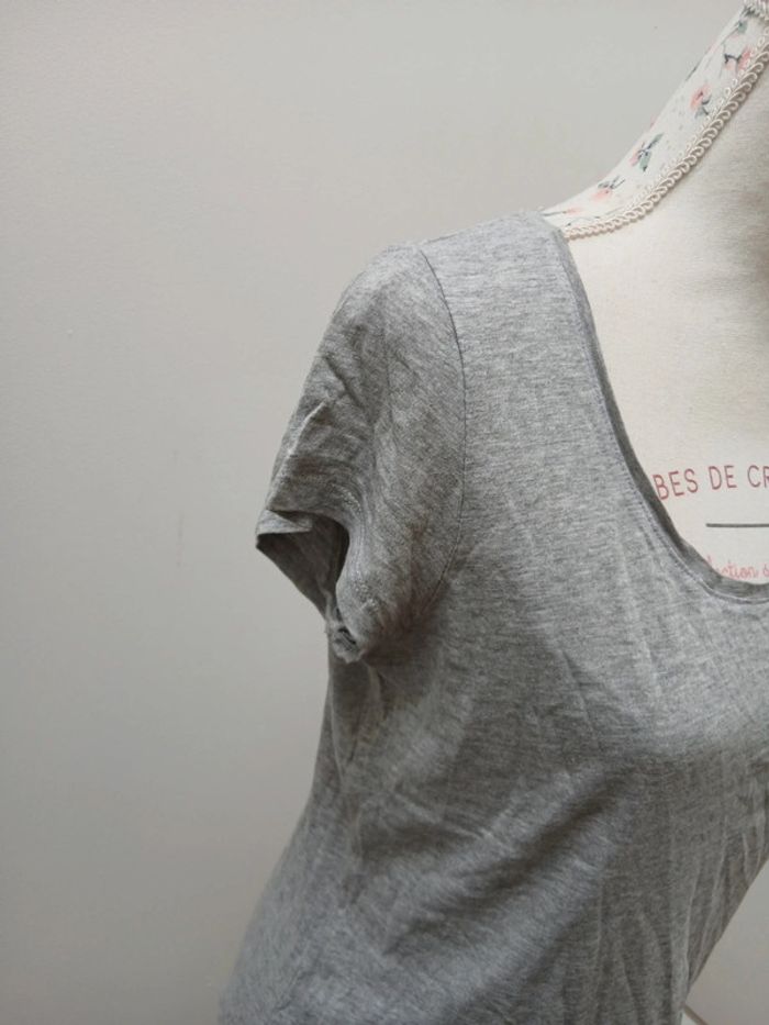 Tee-shirt basic gris kiabi taille L - photo numéro 3