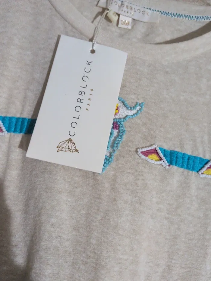 T-shirt ColorBlock Paris – Taille SM – Neuf avec étiquette - photo numéro 3