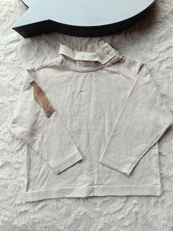 Sous pull col roulé Garçon 12 mois renard Fox 100% coton - photo numéro 2