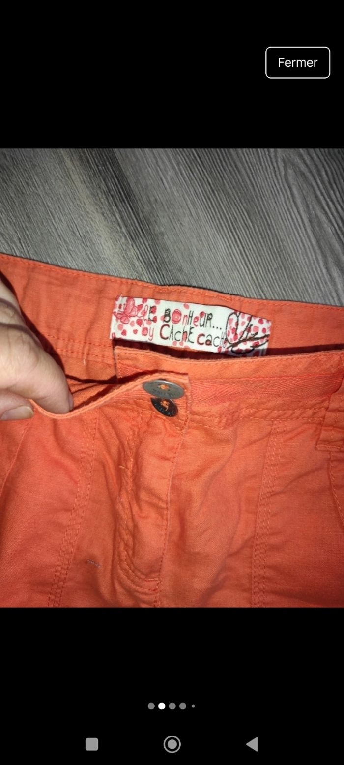 Pantalon orange Cache Cache femme taille 38 - photo numéro 2