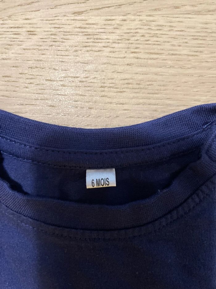 T-shirt manches longues bleu marine 6 mois - photo numéro 2