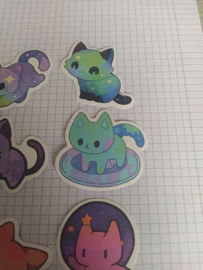 Autocollants thème chat galaxie (lot F) - photo numéro 3