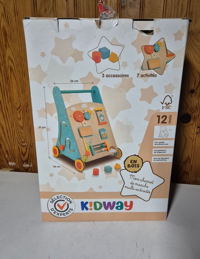 Chariot de marche multi-activite en bois chariot trotteur - photo numéro 5