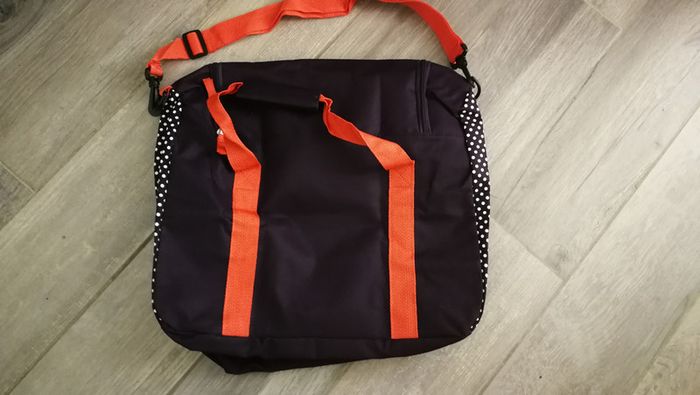 Sac en tissu bleu foncé à pois - photo numéro 2