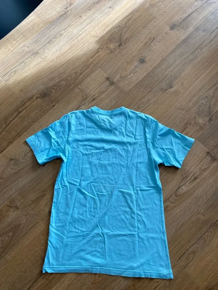 Tee-shirt Adidas Homme Bleu Clair Logo Blanc Taille XS/S taille grand - photo numéro 3