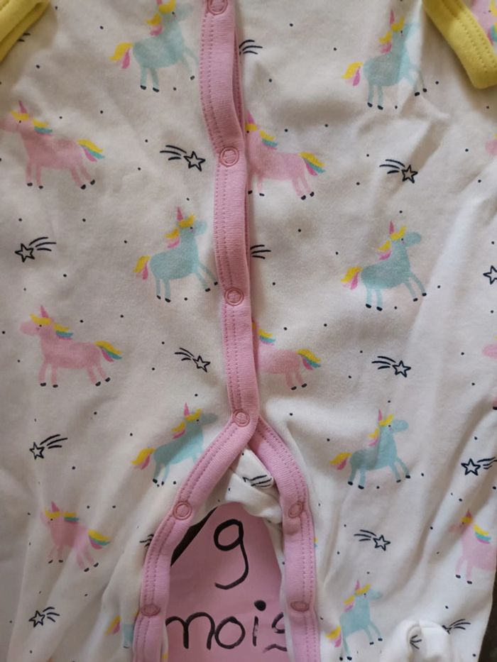 Pyjama léger licorne 9 mois - photo numéro 2