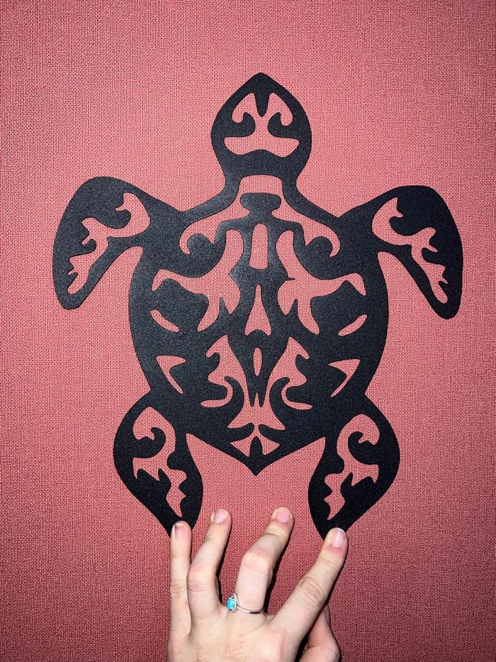 Décoration murale en métal tortue
