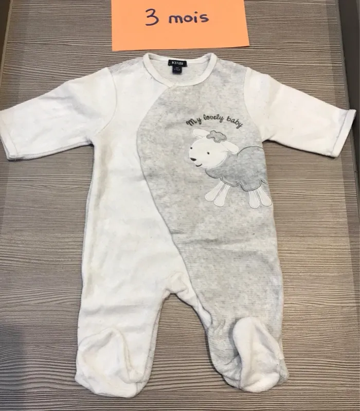 Pyjama velours garçon 3 mois Kiabi