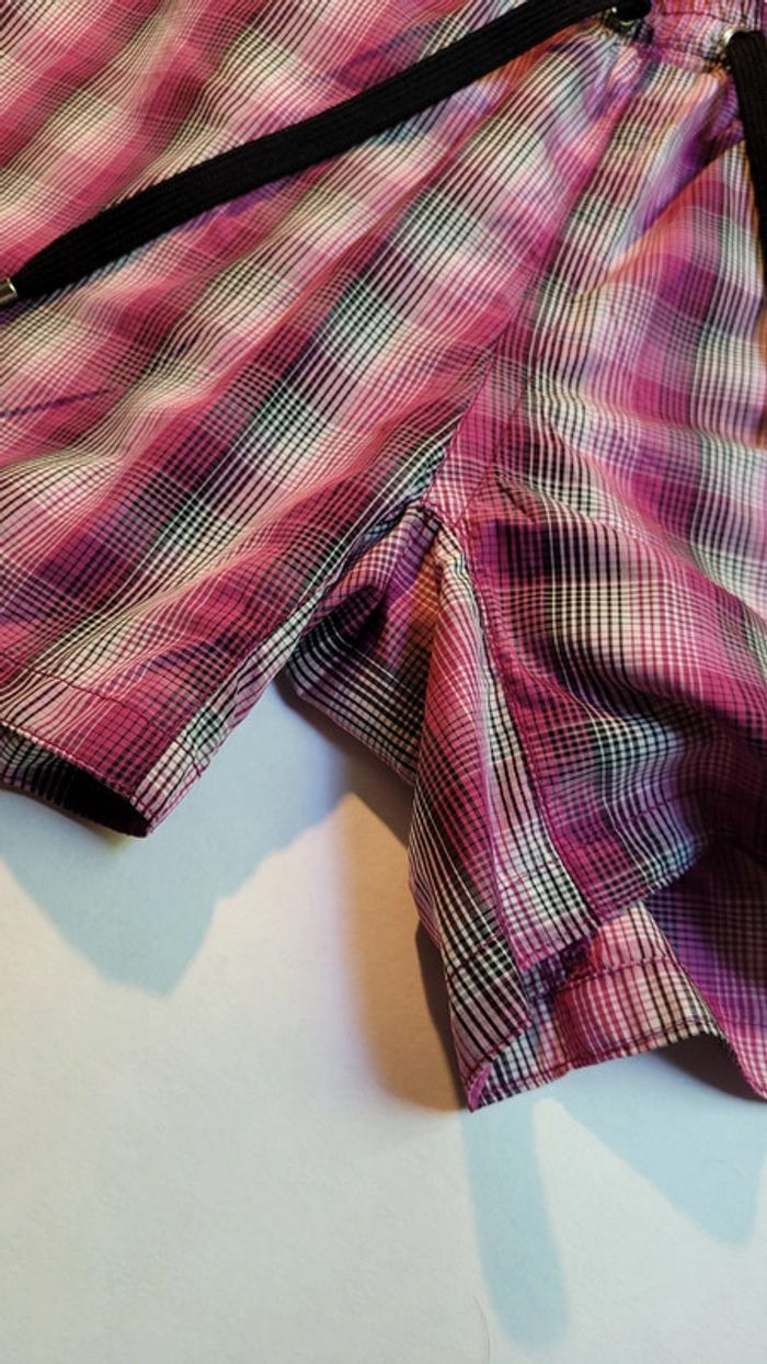 Short de bain Antony Morato à carreaux violet taille M en excellent état - photo numéro 2