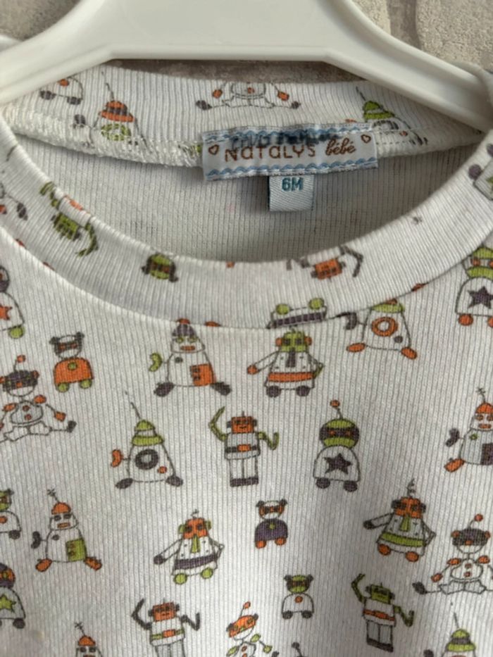 Tee-shirt manches longues Natalys taille 6 mois - photo numéro 2