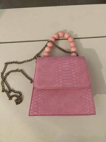 Petit sac rose bonbon effet crocro