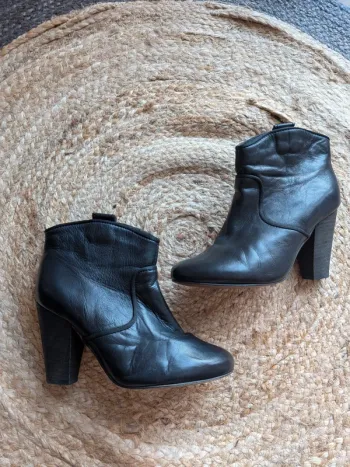 Bottines en cuir mango