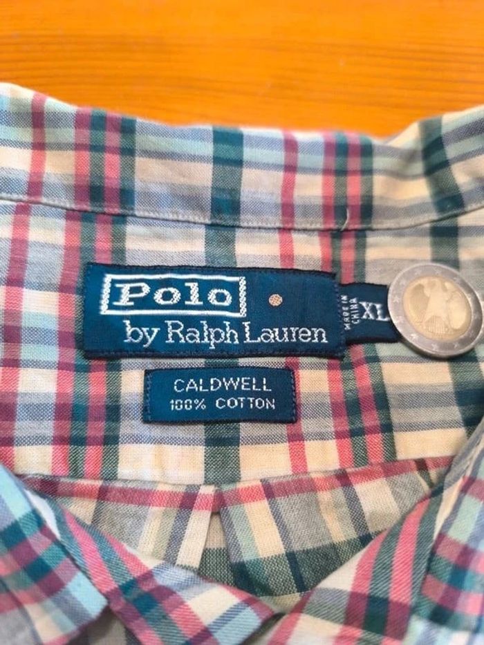 Chemisette à carreaux - Ralph Lauren - Caldwell - Logo brodé marine - Vert foncé, rouge - Taille XL - photo numéro 7