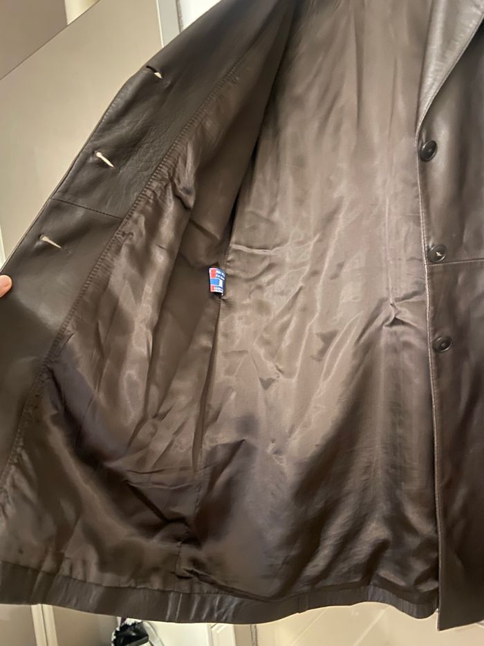 Trench en cuir marron XL - photo numéro 9
