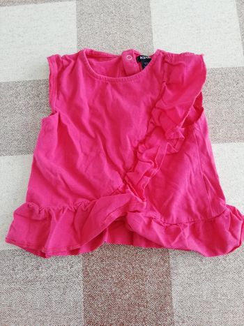 Tee shirt manches courtes rose 12 mois Kiabi