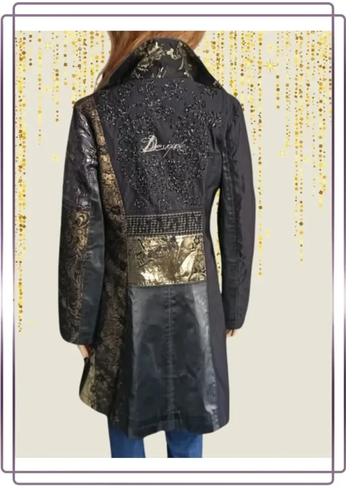 Trench Desigual style casual ,coupe droite cintrée ,col haut - photo numéro 4