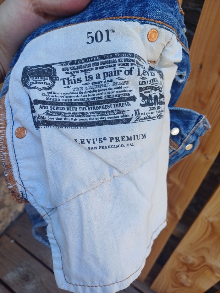 Joli short en jean taille haute déchiré 501 Levi's - photo numéro 10