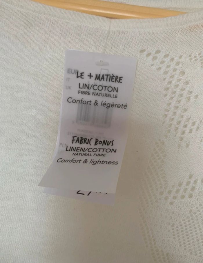 Pull d’été Camaïeu lin/coton taille L - photo numéro 5